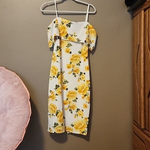Floral strapless dress